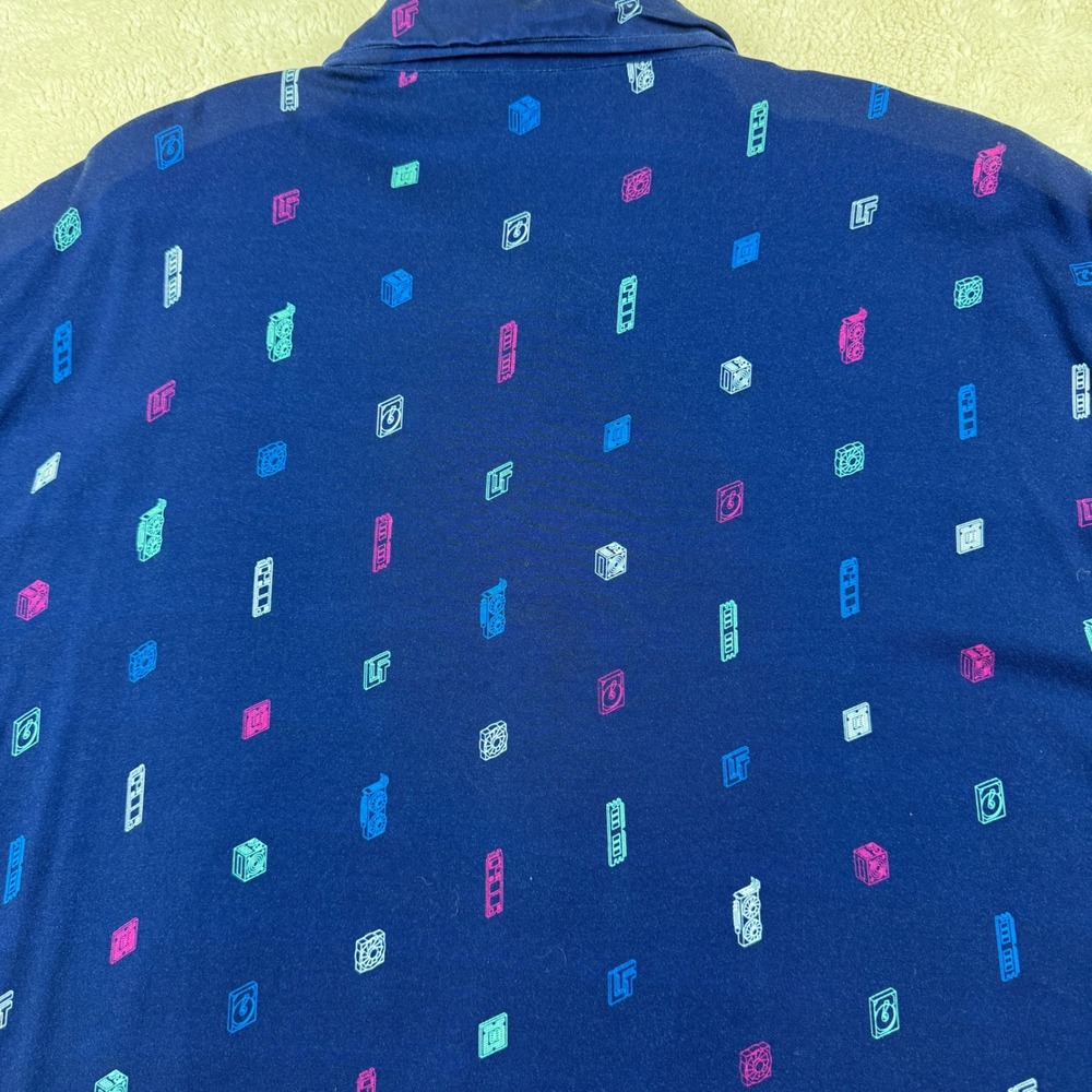 Linus Tech Tips Button Up Shirt‎ Men's Computer Hardware Print Stretch Size 3XL - Picture 12 of 13